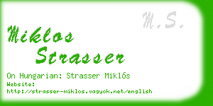 miklos strasser business card